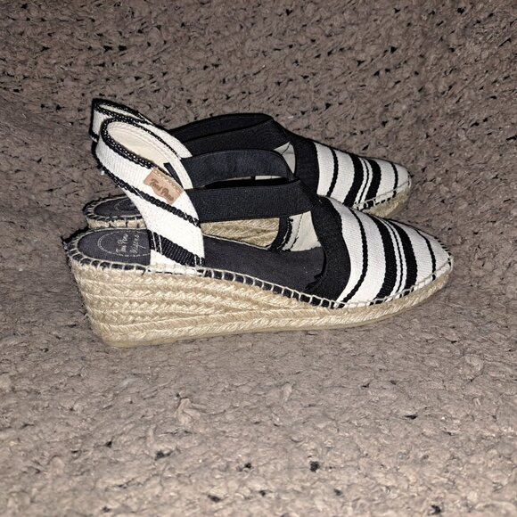 TONI PONS-Origens-Espadrilles-Black/White Stripe-Slingback-Sz 40/9-Excellent - Picture 5 of 8